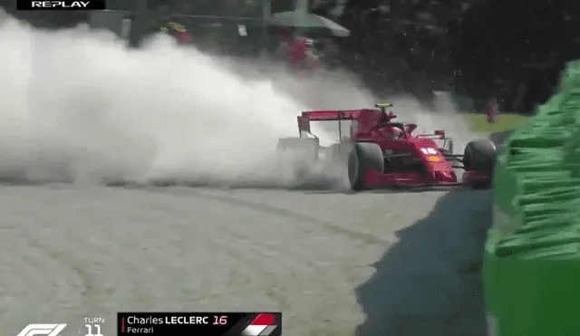 Leclerc abandonó a la mitad de la carrera. Foto: Fox Sports