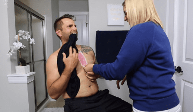 Facebook: pierde apuesta con su esposa y ella lo depila todo el cuerpo como castigo [VIDEO]