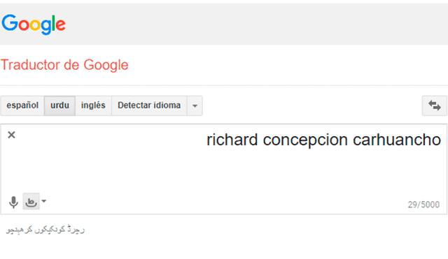 Google Translate: consultan "Richard Concepción Carhuancho" en el traductor y sale este resultado [FOTOS]