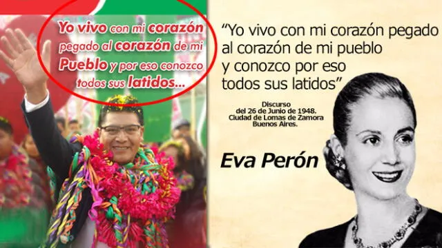 Puno: Javier Ponce copia frases de la gran Evita Perón para hacer campaña en redes sociales