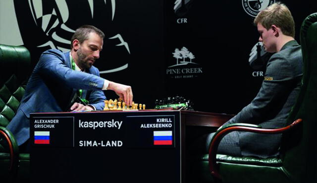 El duelo entre los locales Grischuk y Alekseenko terminó en tablas. Foto: FIDE.