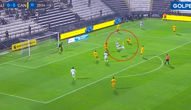 Alianza Lima vs Cantolao: Kevin Quevedo anotó de 'chalaca' el 1-0 por la Liga 1. Foto: captura de video.