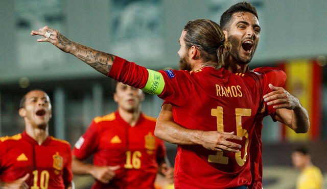 Sergio Ramos marcó un doblete en el primer tiempo. Foto: Prensa Selección Española