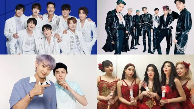 SUPER JUNIOR, SuperM, EXO-SC y Red Velvet en el A-nation online 2020. Créditos SM Ent.