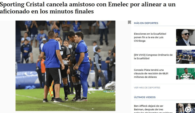 Sporting Cristal: Así informaron los medios ecuatorianos la cancelación del amistoso ante Emelec [FOTOS]