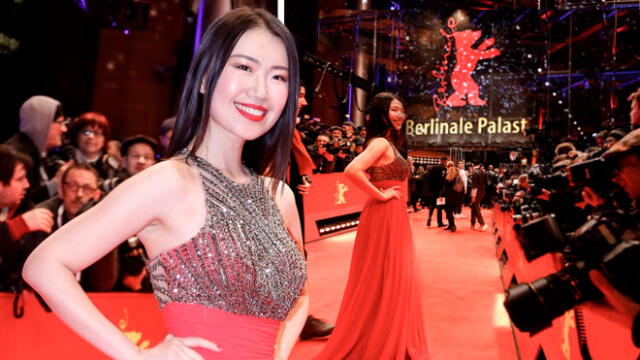 La actriz china fue criticada por posar 60 minutos en la alfombra roja.