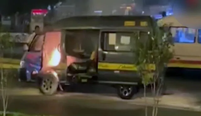 Callao: combi con pasajeros se incendia en plena av. Colonial [VIDEO]