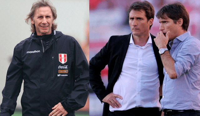 Ricardo Gareca y Nolberto Solano reciben a Guillermo y Gustavo Barros Schelotto en entrenamientos de la bicolor.