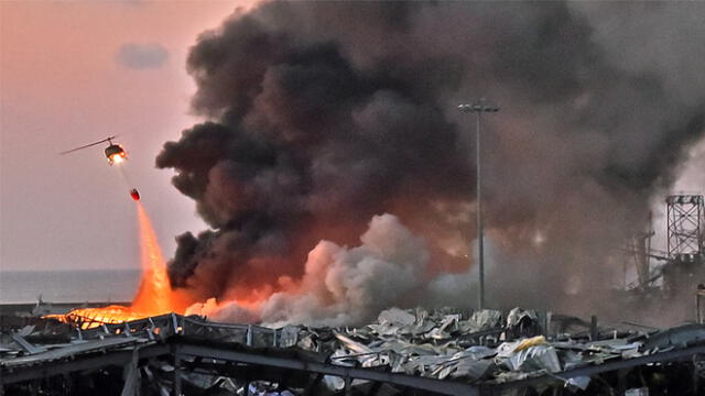El martes 4 de agosto a media tarde se reporto la explosión en el puerto de Beirut. Foto: AFP