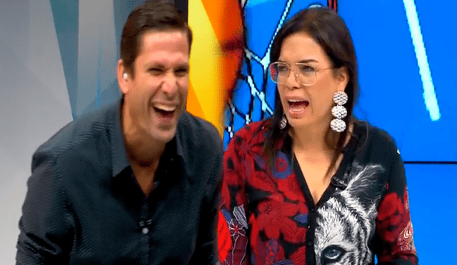 Milagros Leiva 'se asusta' por broma de mal gusto de su compañero de TV en vivo [VIDEO]