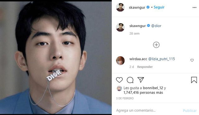 Nam Joo Hyuk en Instagram. Captura