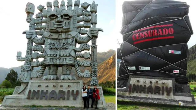 Ministerio de Cultura exige retiro de escultura ubicada en frontis del Museo Inkariy