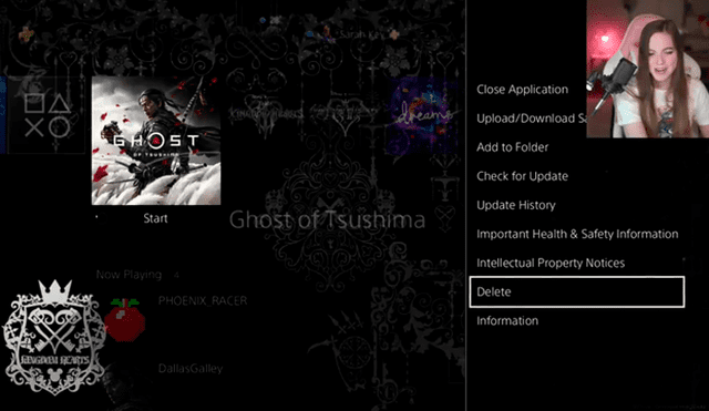 Streamer elimina Ghost of Tsushima de su PS4 por error durante transmisión. Foto: SarahKey.