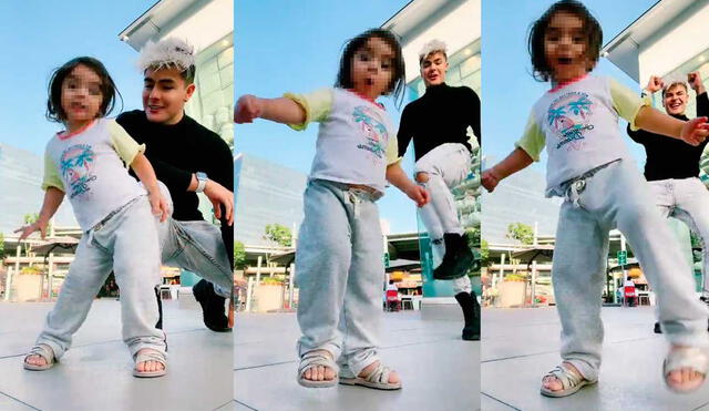 Desliza las imágenes para ver la curiosa coreografía que hizo esta pequeña con su papá del famoso tema de Bad Bunny. Foto: captura de TikTok/Carlos Feria