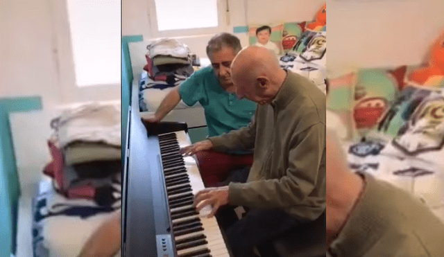 Video es viral en TikTok. El anciano ha olvidado prácticamente todo, pero cuando se coloca junto a un piano demuestra su gran habilidad musical. Fotocaptura: Twitter