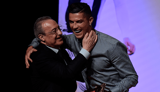 Florentino Pérez se volvió a reencontrar con Cristiano Ronaldo en la premiación Marca Leyenda en España.
