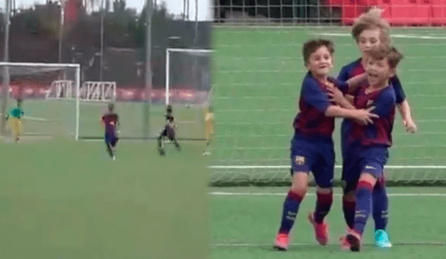 Hijo de Lionel Messi anotó su primer gol con camiseta del Barcelona en torneo juvenil.