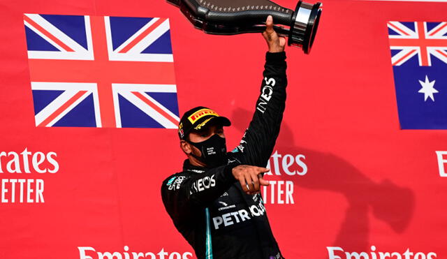 Lewis Hamilton ganó en Imola y Mercedes sumó 7º título de constructores. Foto: AFP.