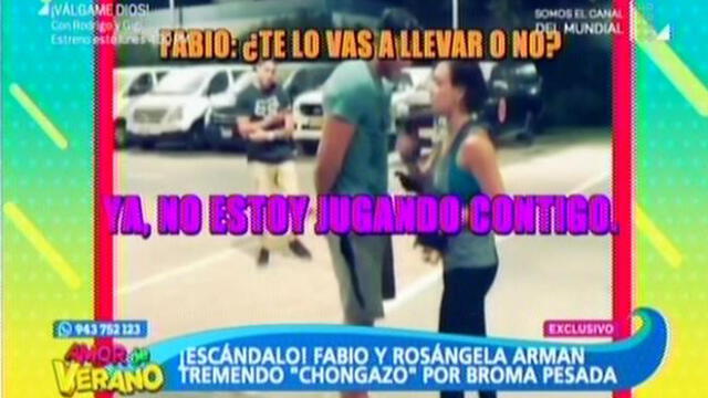 Video capta cómo Fabio Agostini le juega pesada broma a Rosángela Espinoza 