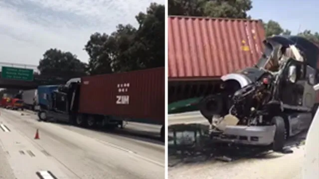 YouTube: 7 camiones chocan en carretera y este fue el impactante resultado