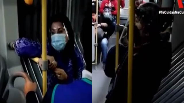 Personas opusieron resistencia para bajar del bus, pese a insistencia de trabajadores. Créditos: Panamericana.