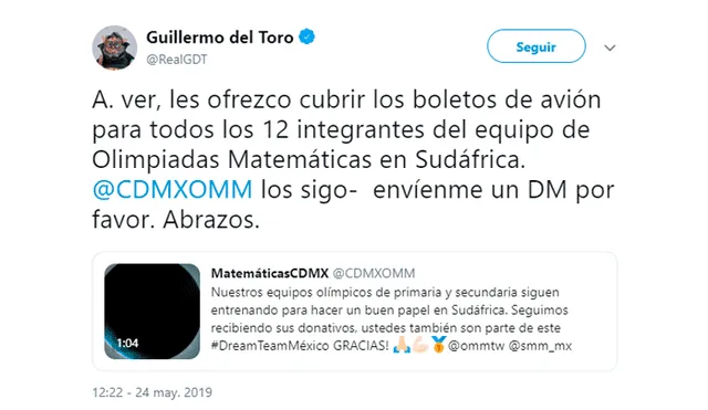 Guillermo del Toro pagará los pasajes del equipo de Olimpiadas Matemáticas de México [VIDEO]