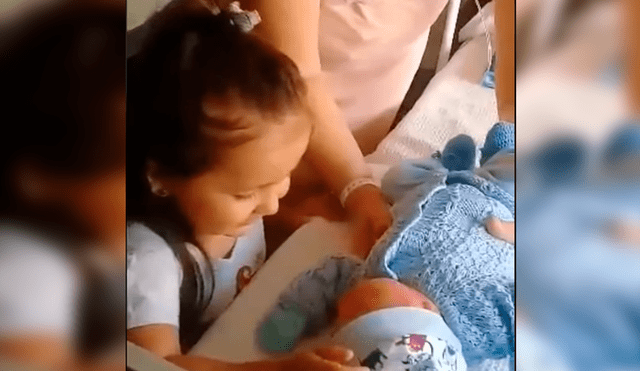 Facebook viral: niña tuvo emotiva reacción al conocer a su hermano recién nacido [VIDEO] 