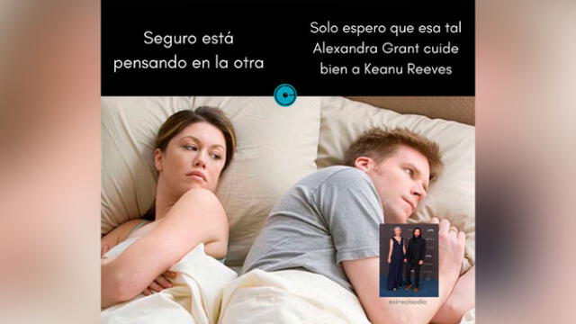 Los divertidos ‘memes’ de Keanu Reeves y Alexandra Grant que encendieron las redes [FOTO]