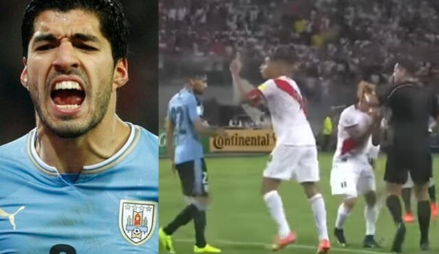 Perú vs. Uruguay: el reclamo de Luis Suárez a su compañero por falta sobre Paolo Guerrero [VIDEO]