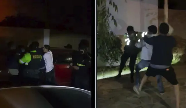 Jóvenes agredieron a los agentes policiales, que los intervinieron participando de una fiesta clandestina. Foto: La República