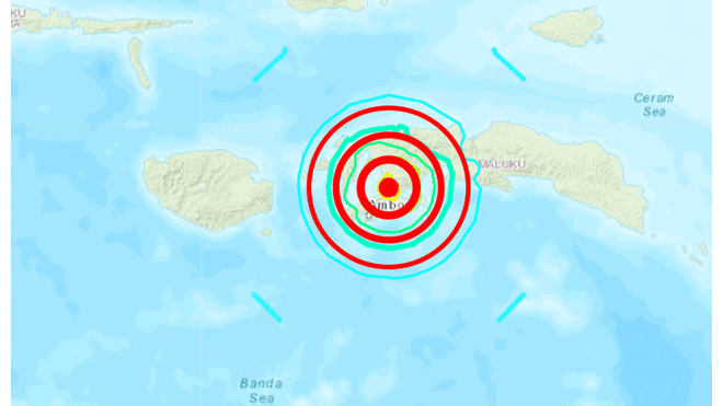 Ubicación del sismo en el mapa de Indonesia. Foto: Google.