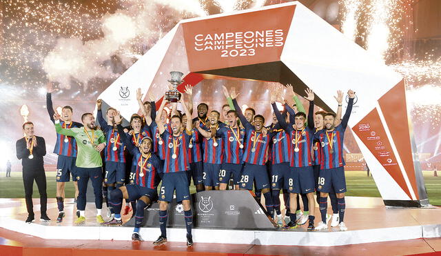 Insuperable. Barcelona es el equipo que más Supercopas de España ha ganado con un total de 14 trofeos. Foto: EFE