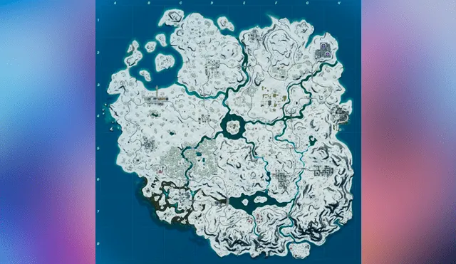 El nuevo mapa de Fortnite en la actualización 11.31, cubierto de nieve.