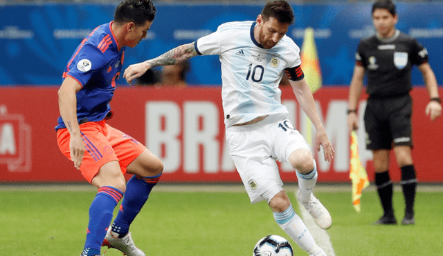  Argentina vs. Colombia: James 'deja pagando' a Messi con impresionante 'caño' [VIDEO]