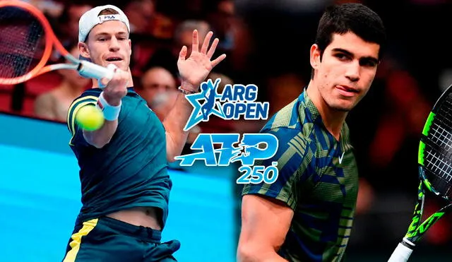 Diego Schwartzman y Carlos Alcaraz son dos de las figuras que estarán en el Argentina Open 2023. Foto: composición LR / Argentina Open / AFP