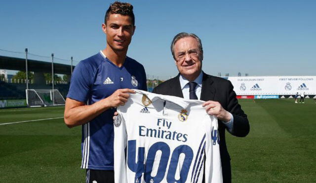 Cristiano Ronaldo celebra sus 400 goles con el Real Madrid con una camiseta especial