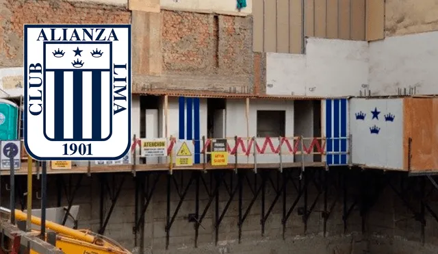 Alianza Lima: obra de construcción civil lleva los colores del club. Foto: Twitter @icutolo