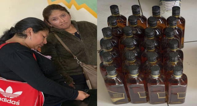 Detienen a dos mujeres con 200 botellas de whisky y ron de contrabando