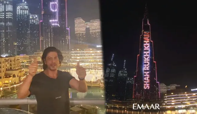 Es el segundo año consecutivo que Shah Rukh Khan recibe homenaje en el rascacielos ícono de Dubai. Foto: composición Instagram