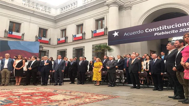 Desde el Palacio de La Moneda promulgó la reforma constitucional. Foto: Prensa Presidencia de Chile