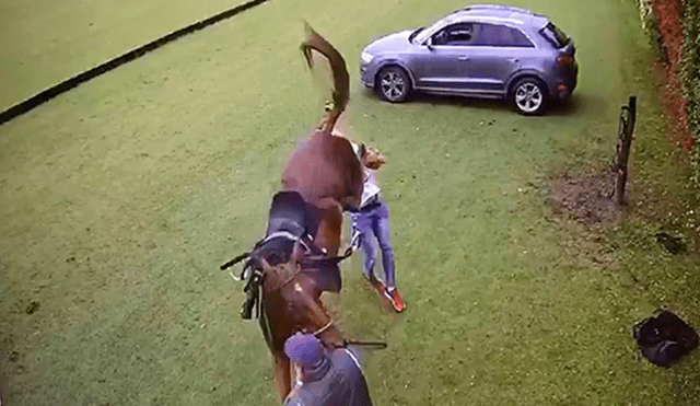 Joven queda inconsciente al recibir contundente patada de un caballo.