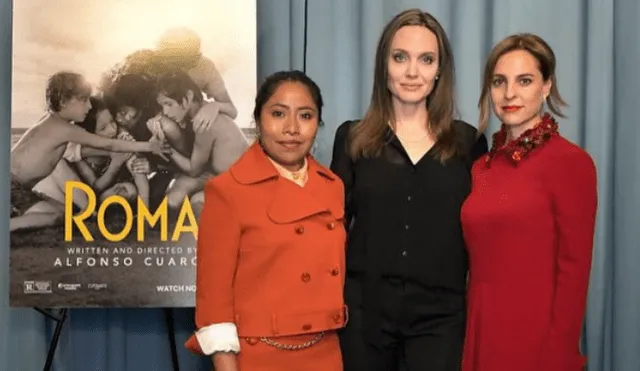 Golden Globes 2019: Angelina Jolie y Yalitza Aparicio se reunieron en proyección especial de "Roma"