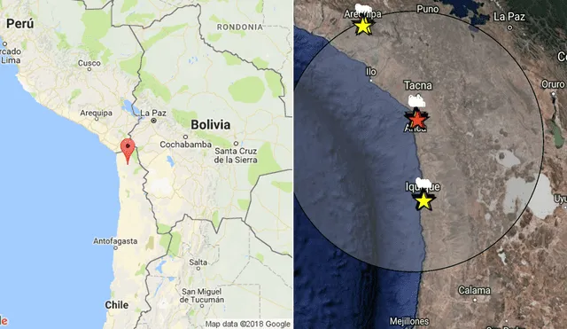 Sismo de fuerte magnitud sacude Tacna, Arequipa y el norte de Chile 