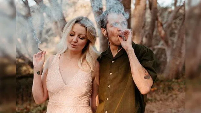 Pareja fumó marihuana en su boda y la sesión de fotos con humo fue brutal [FOTOS]