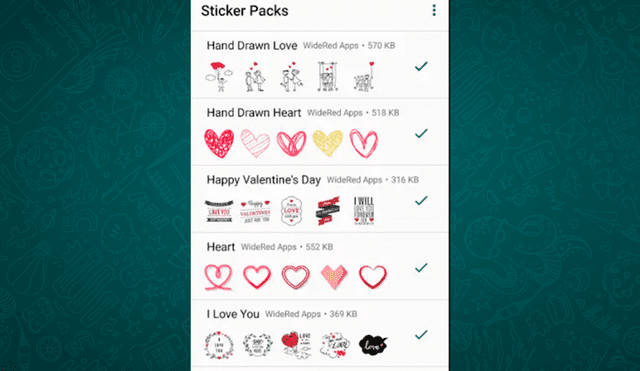 Vía WhatsApp: El servicio ya posee stickers por ‘San Valentín’ y así puedes obtenerlos [FOTOS]