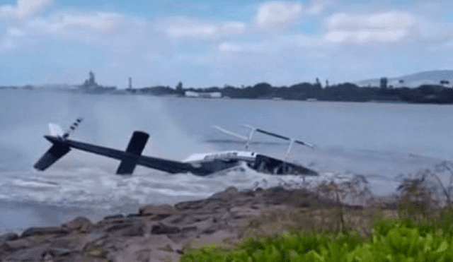 Brasil: caída de helicóptero al mar deja dos muertos [VIDEO]