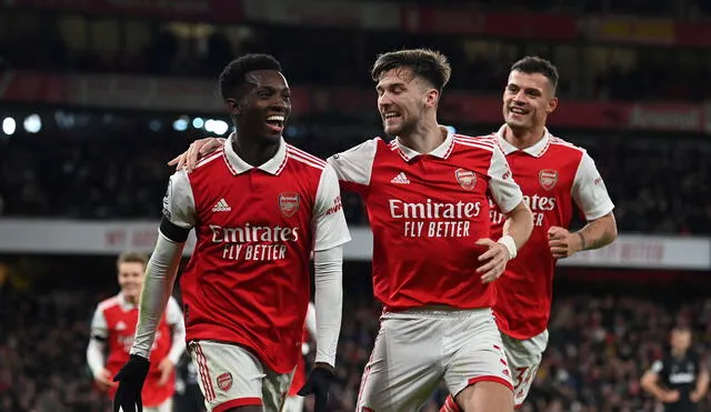 Eddie Nketiah anotó el tercer tanto del Arsenal ante el West Ham. Foto: AFP