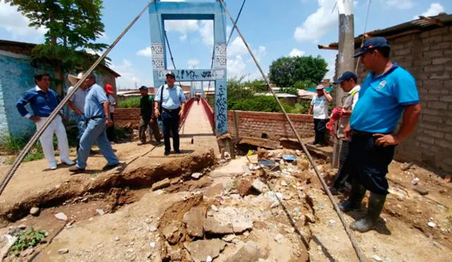 Chiclayo: Pobladores arriesgan su vida al transitar por puente colgante