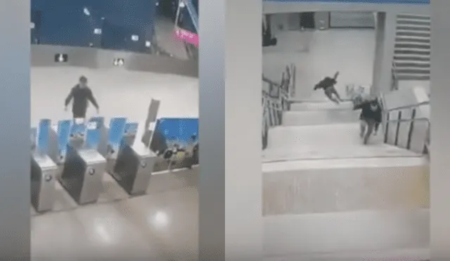Chile: joven cayó por escaleras del metro al intentar evadir pago [VIDEO]