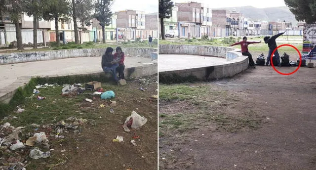 Facebook: jóvenes realizan el “basura challengue” en parque de Juliaca  